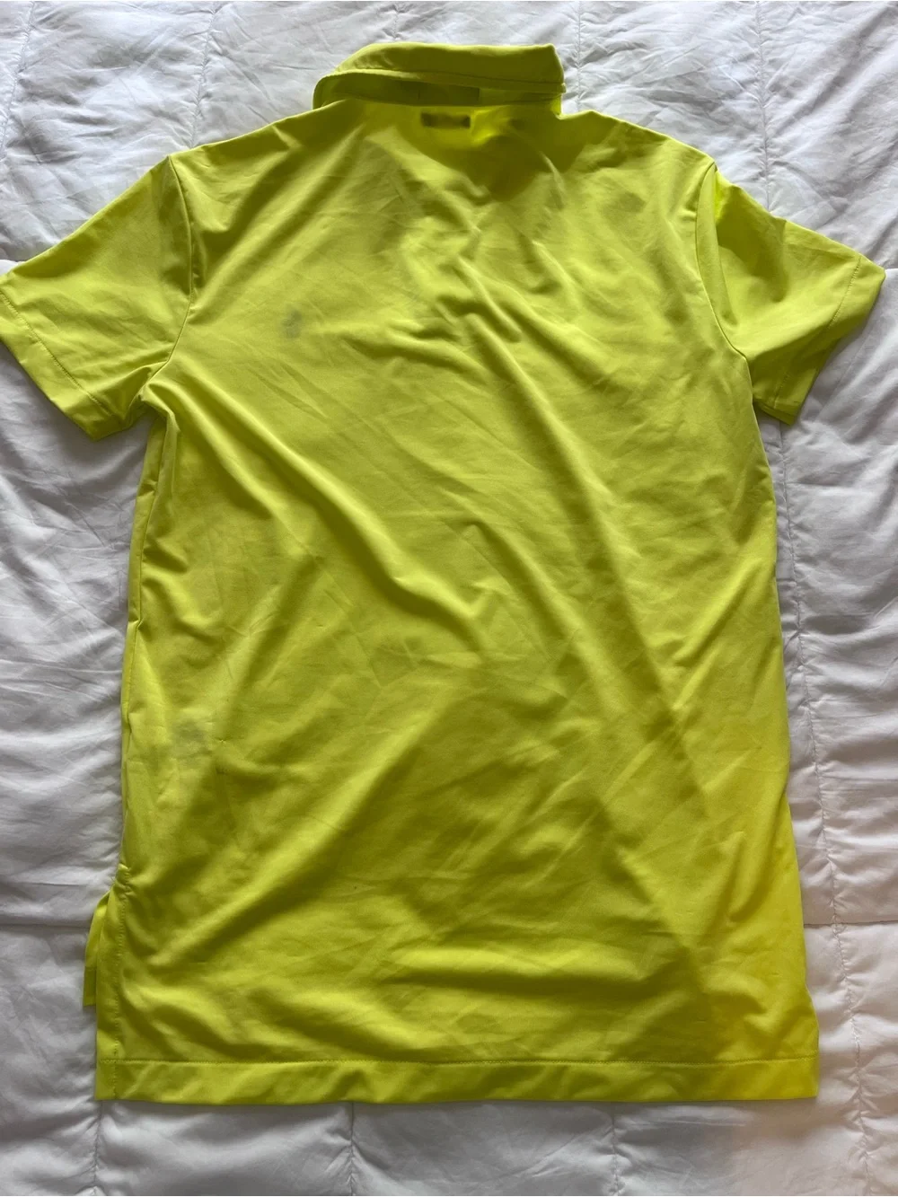 Ralph Lauren Neon Yellow Small Performance Polo Shirt with Green Logo